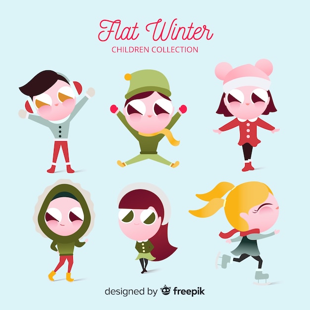 Gratis vector winter kinderen collectie