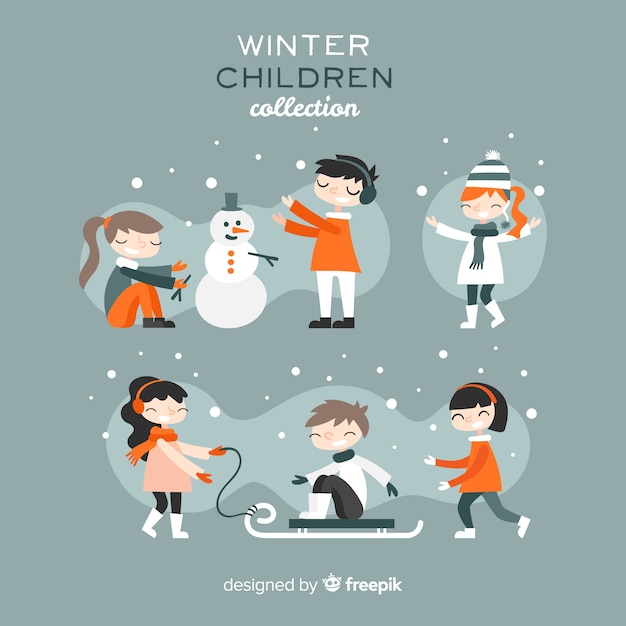 Gratis vector winter kinderen collectie