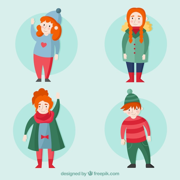 Gratis vector winter kinderen