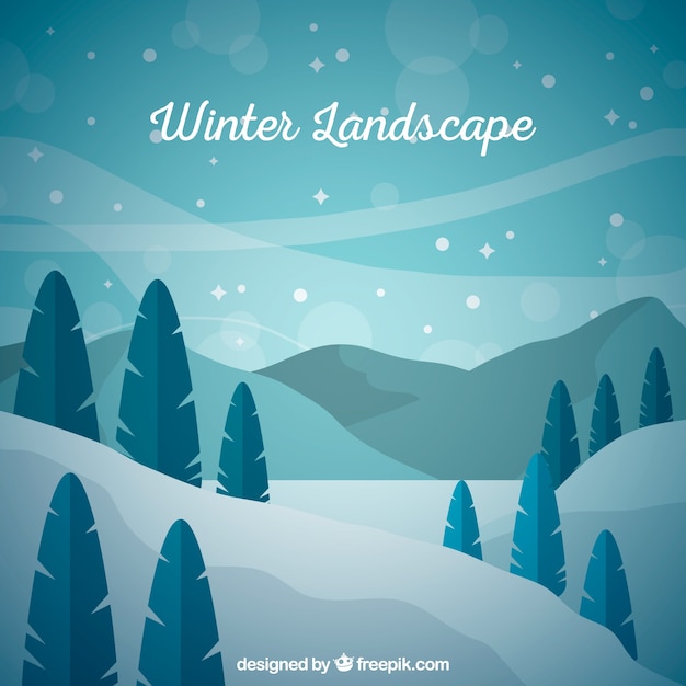 Gratis vector winter landschap achtergrond