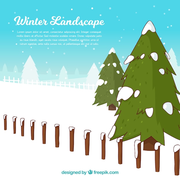 Gratis vector winter ontwerp met hek