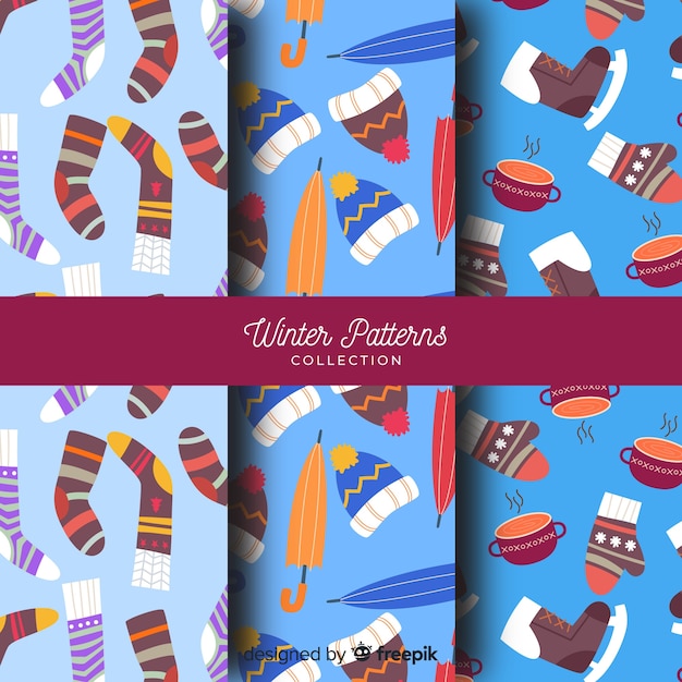 Gratis vector winter patroon collectie