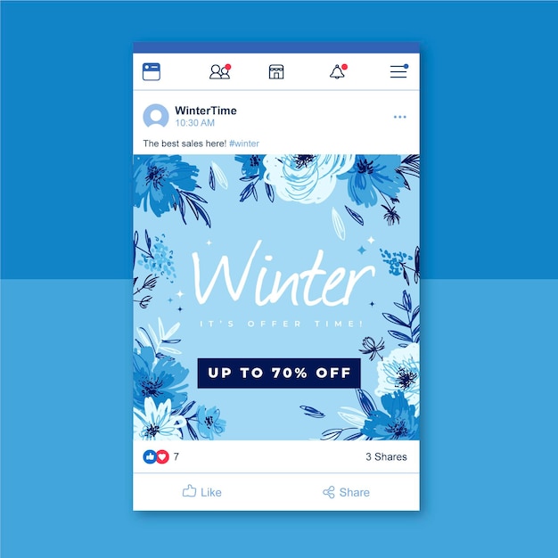 Gratis vector winter social media post voor facebook