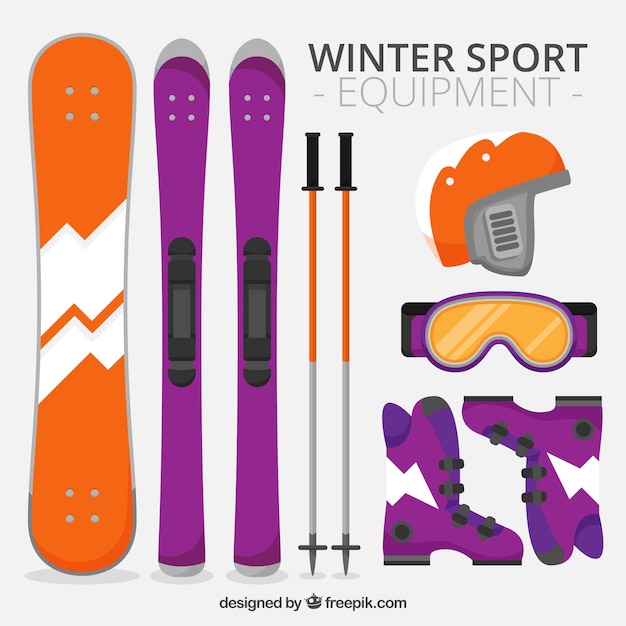 Gratis vector winter sportartikelen