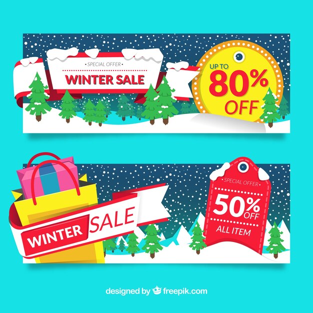 Winter verkoop banners