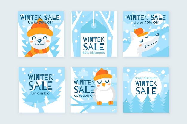 Winter verkoop instagram-berichten