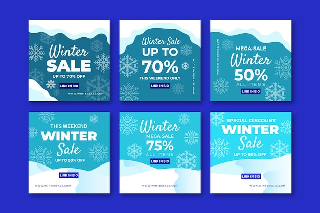 Winter verkoop instagram post collectie