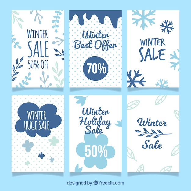 Gratis vector winter verkoop kaarten