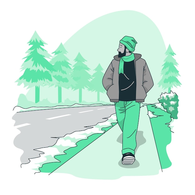 Gratis vector winter weg concept illustratie