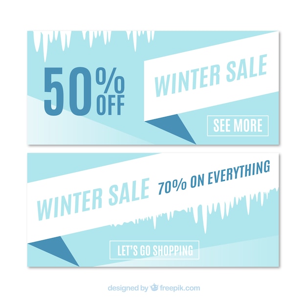 Gratis vector winteraanbieding banners