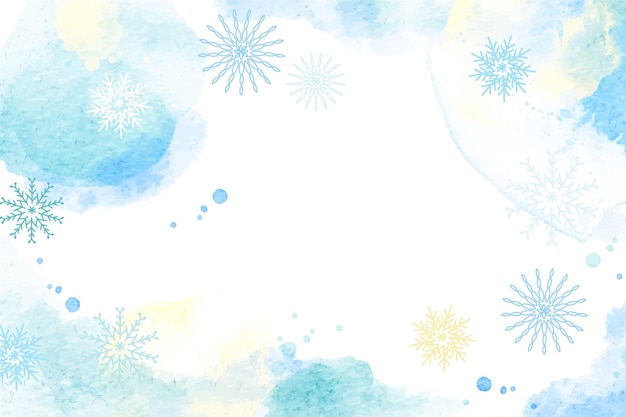 Winterachtergrond met blauwe sneeuwvlokken