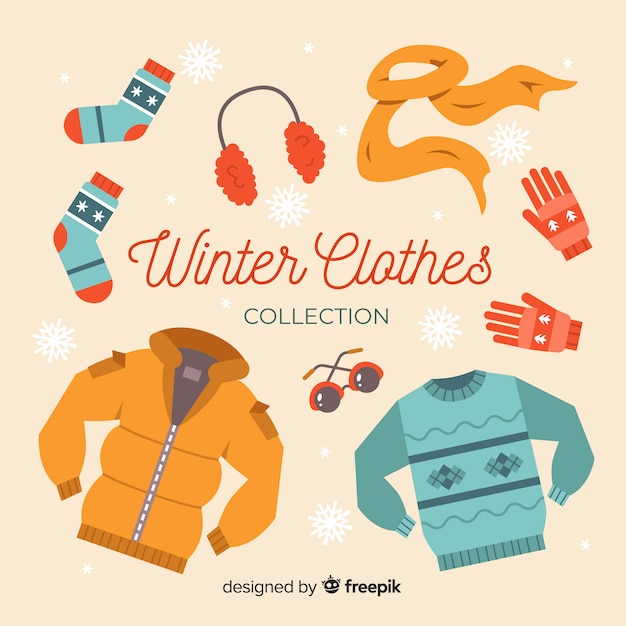 Gratis vector winterkleding & benodigdheden