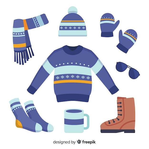 Gratis vector winterkleding & benodigdheden