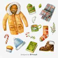 Gratis vector winterkleding & benodigdheden