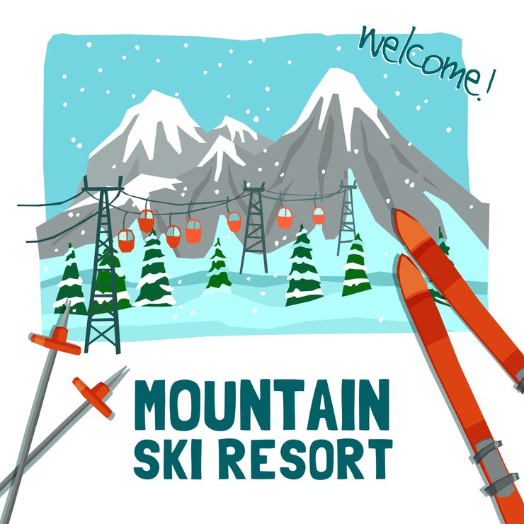 Gratis Vector winterlandschap reclame poster