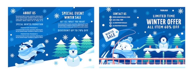 Gratis vector winterseizoen verkoop brochure sjabloon