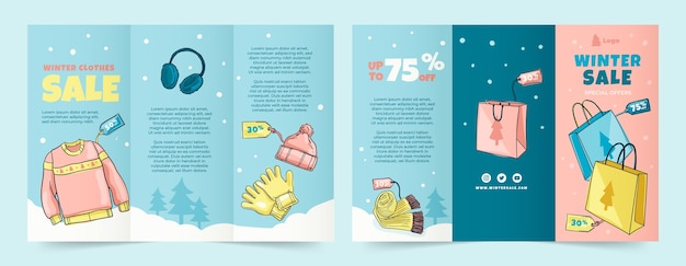 Gratis vector winterseizoen verkoop zakelijke brochure sjabloon