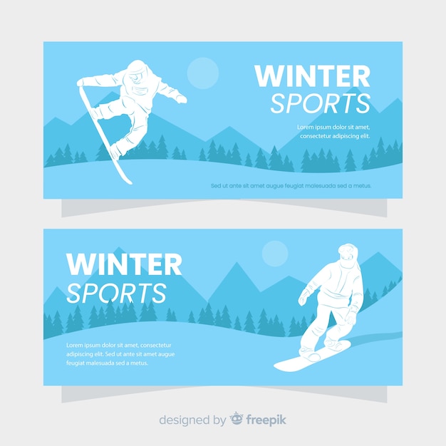 Wintersport silhouet sjabloon voor spandoek