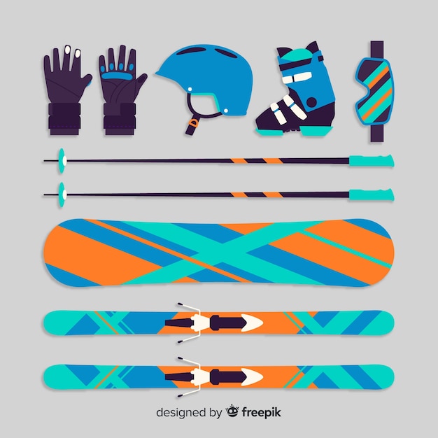 Gratis vector wintersport uitrusting achtergrond