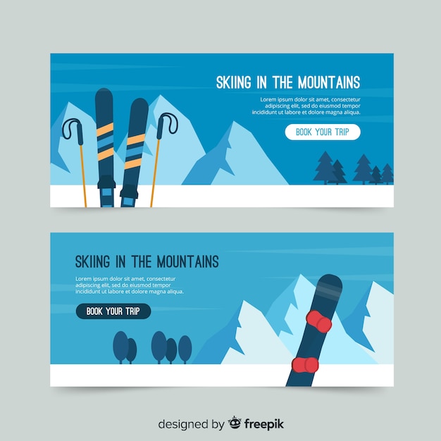 Gratis vector wintersportbanner