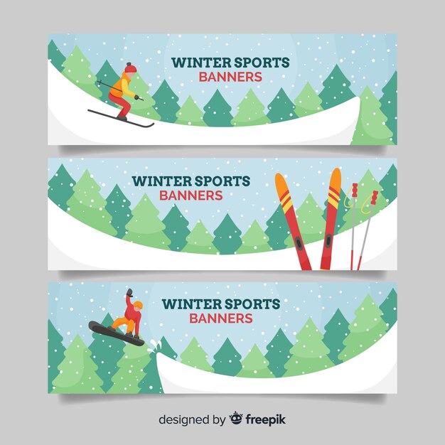 Gratis vector wintersportbanner