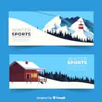 Gratis vector wintersportbanners