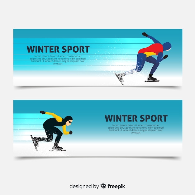 Gratis vector wintersportbanners