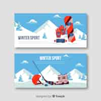 Gratis vector wintersportbanners