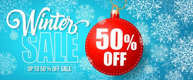 Winteruitverkoop 50% korting op belettering