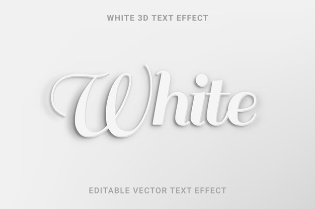 Wit 3D bewerkbaar vectorteksteffect