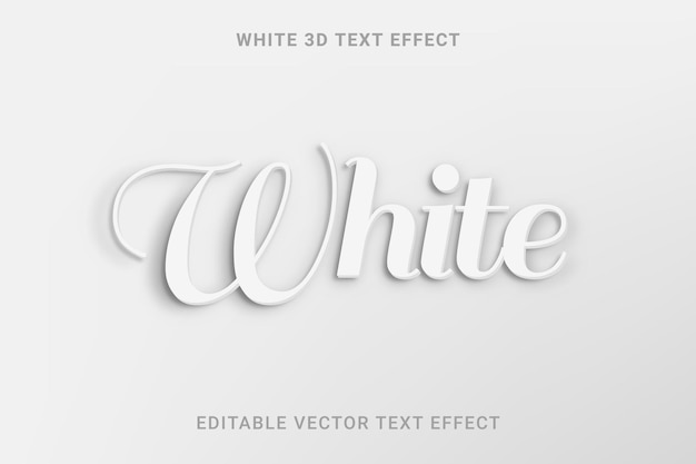 Wit 3D bewerkbaar vectorteksteffect