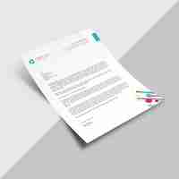 Gratis vector wit business document met veelkleurige details