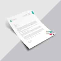 Gratis vector wit business document met veelkleurige details