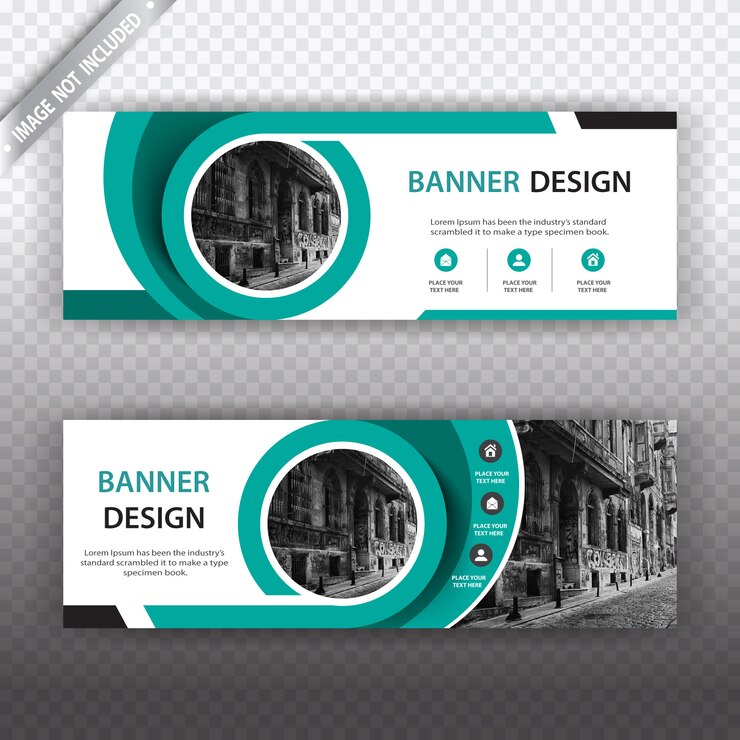 Gratis Vector wit en groen bannerontwerp