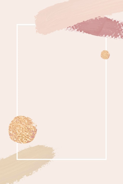 Wit frame met penseelstreken op roze achtergrond