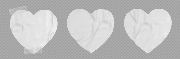 Gratis Vector wit papier tape hart sticker liefdesbrief collage