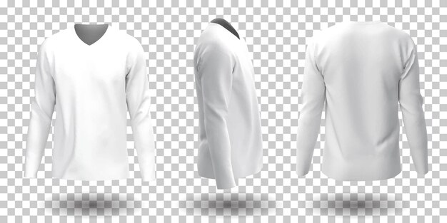 wit t-shirtmodel met lange mouwen