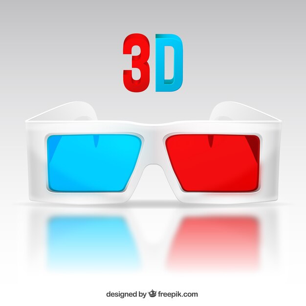 Witte 3d bril in realistische stijl