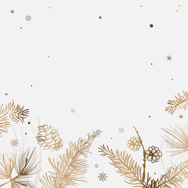 Gratis vector witte achtergrond met winterdecoratie