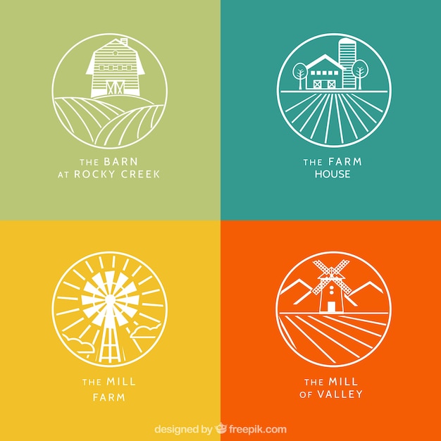 Witte boerderij logo met outline