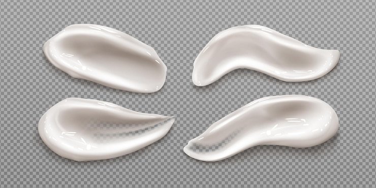 Gratis Vector witte cosmetische crèmestalen uitstrijkjes