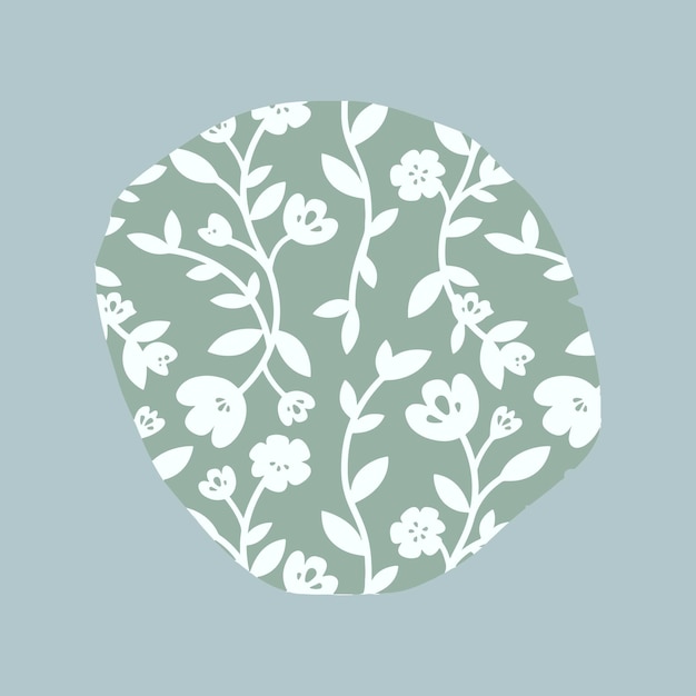 Witte en groene bloemmotief element vector