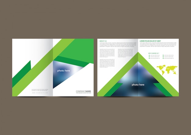 Witte en groene geometrische zakelijke brochure