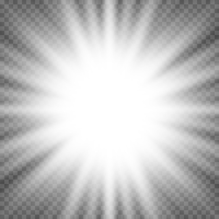Gratis Vector witte gloeiende lichtflare ontploffing op transparante achtergrond