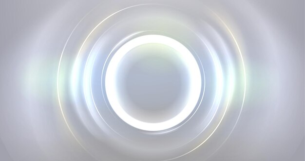 Witte gloeiende neoncirkel Realistische vector