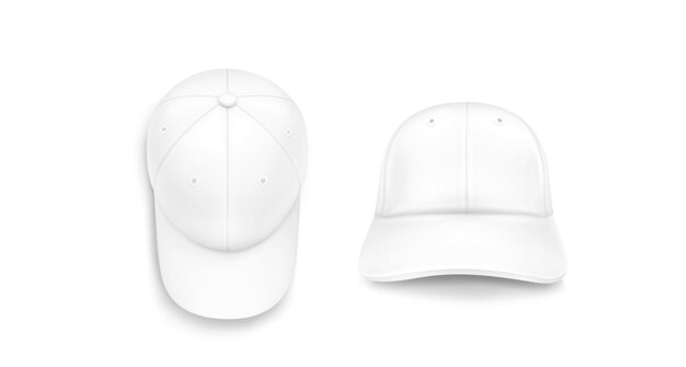 Witte honkbalpet mockup voor- en bovenkant
