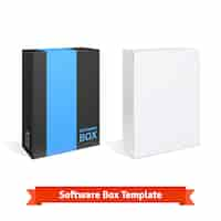 Gratis vector witte karton software box