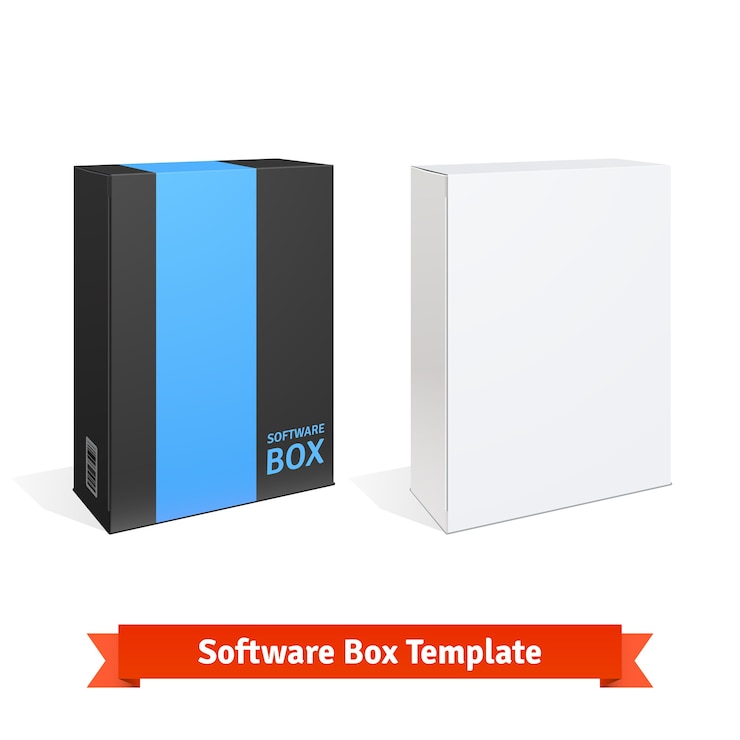 Gratis Vector witte karton software box