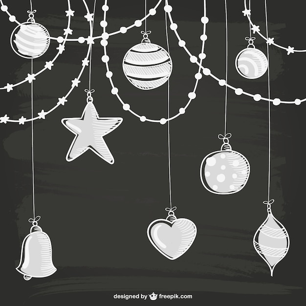 Gratis vector witte kerst ornamenten