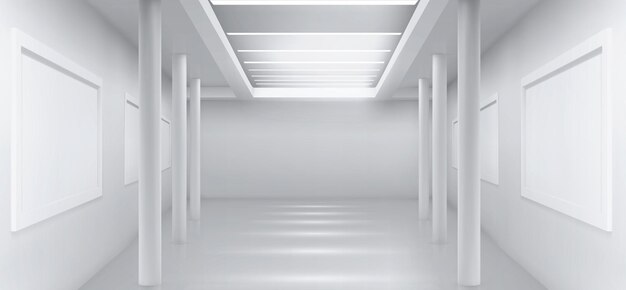 Witte lege kunstgalerie abstracte kamer achtergrond